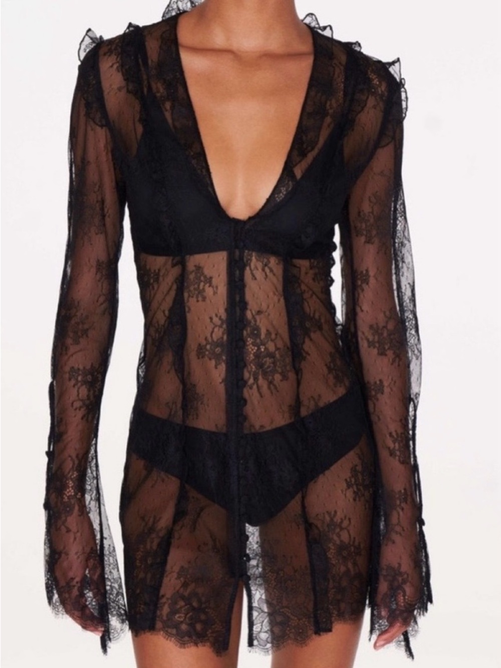 Rat & Boa Black Lace Luana Mini Dress